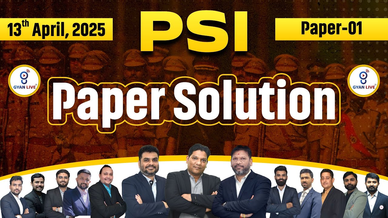 PSI Paper Solution lPaper -1  #PSI #Police #gyanlive l12.30pm