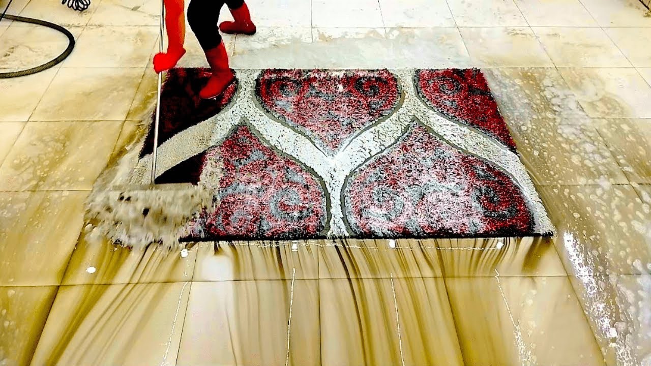 Deep cleaning of this beautiful shaggy rug from start to finish