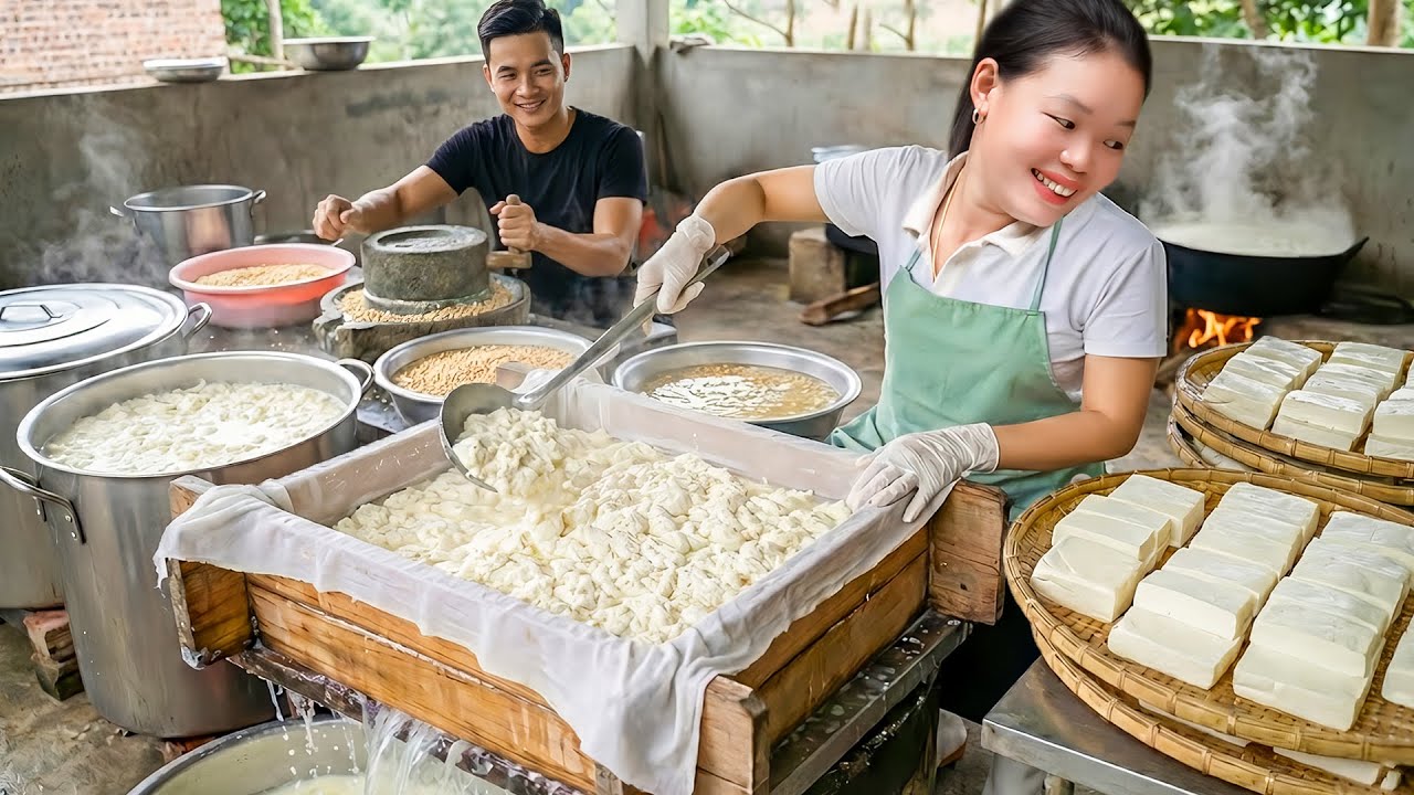 How to Make Soft Tofu using Traditional Ancient Method to Sell at Market