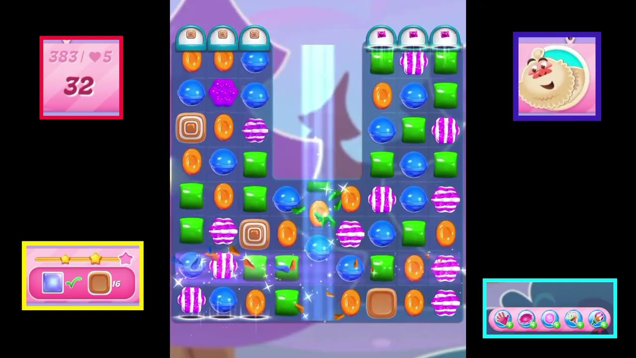 Candy Crush Saga level 381--385 #youtubeshorts #shortsviral #shortsstoryexplain #carromworldgaming