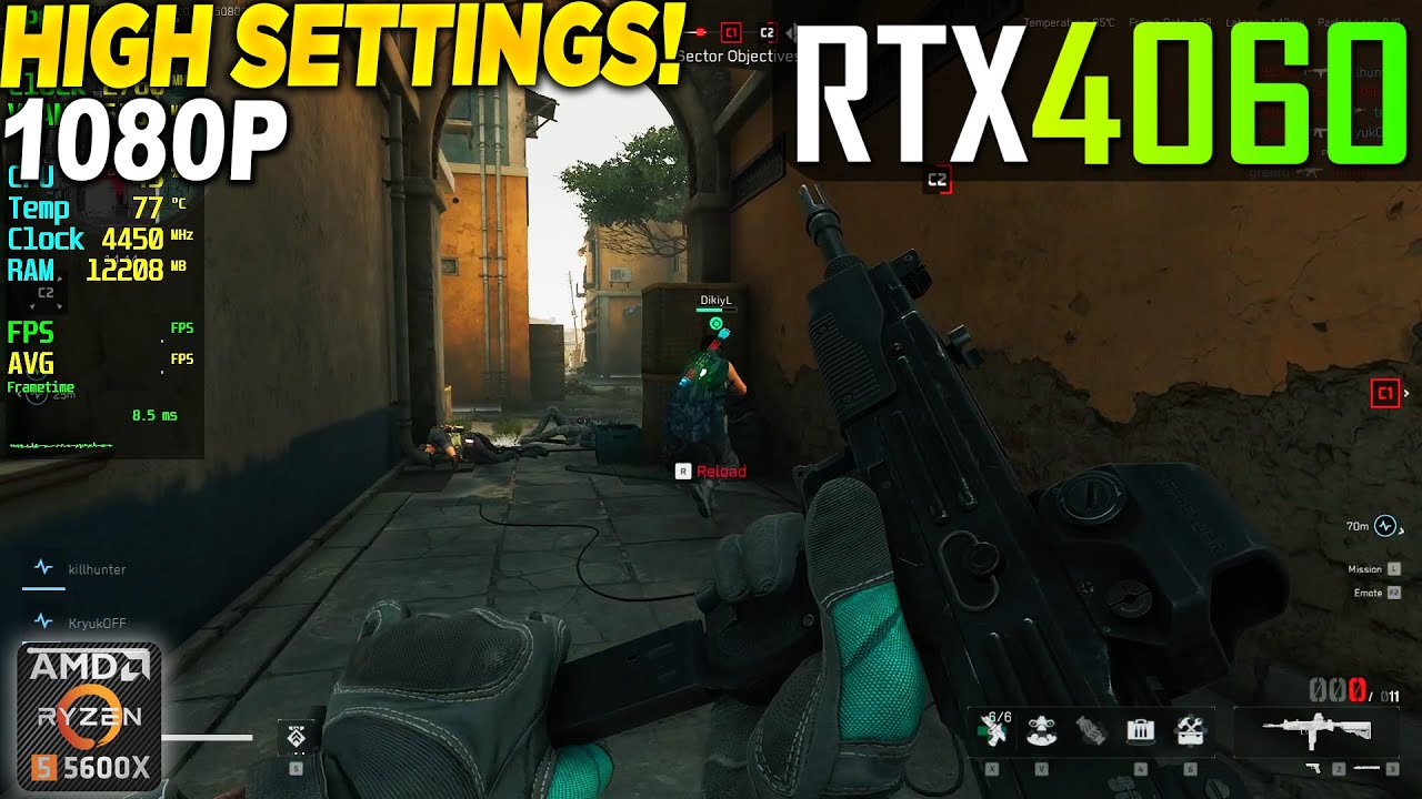 Delta Force RTX 4060 + Ryzen 5 5600x - 1080p High,