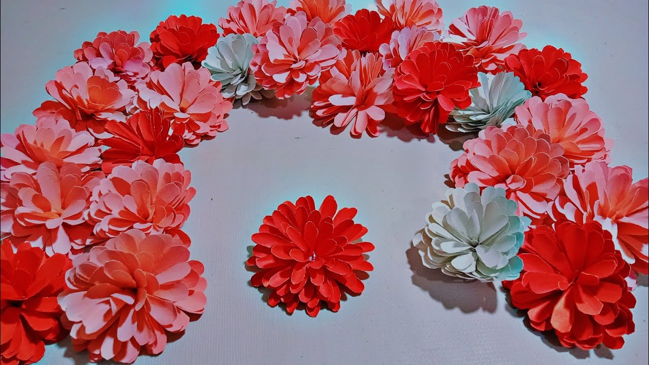 Paper flower for photo frame decoration/Adım Adım Kağıt Çiçek Yapımı