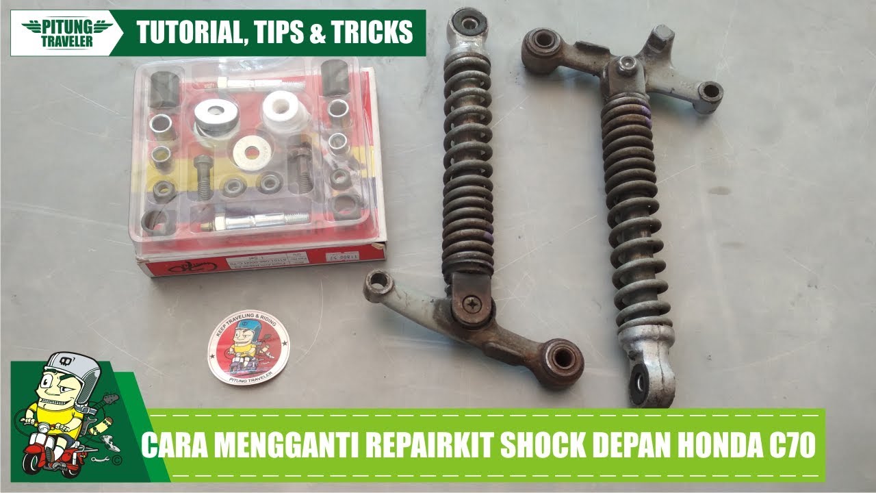 #C70VLOG | Shock Depan C70 Miring, Ganti repairkit shock nya lur | #pitungtraveler