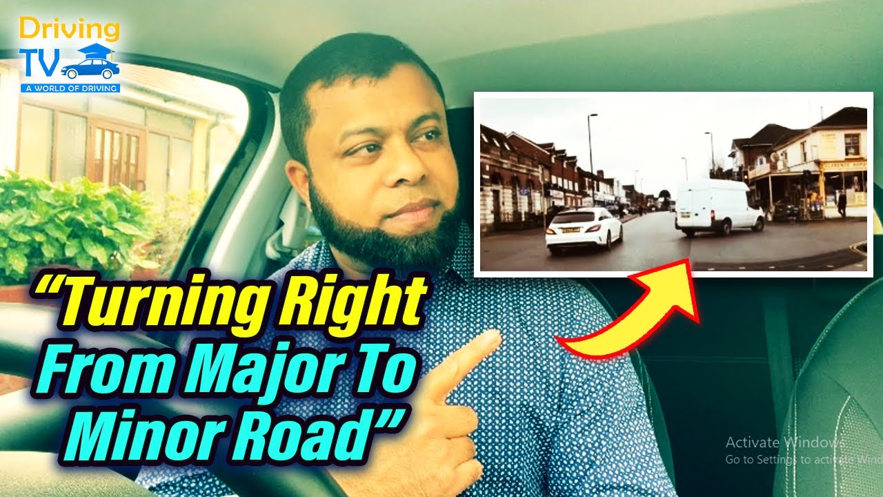 Turn Right From Major To Minor Road - Right Turn Position!