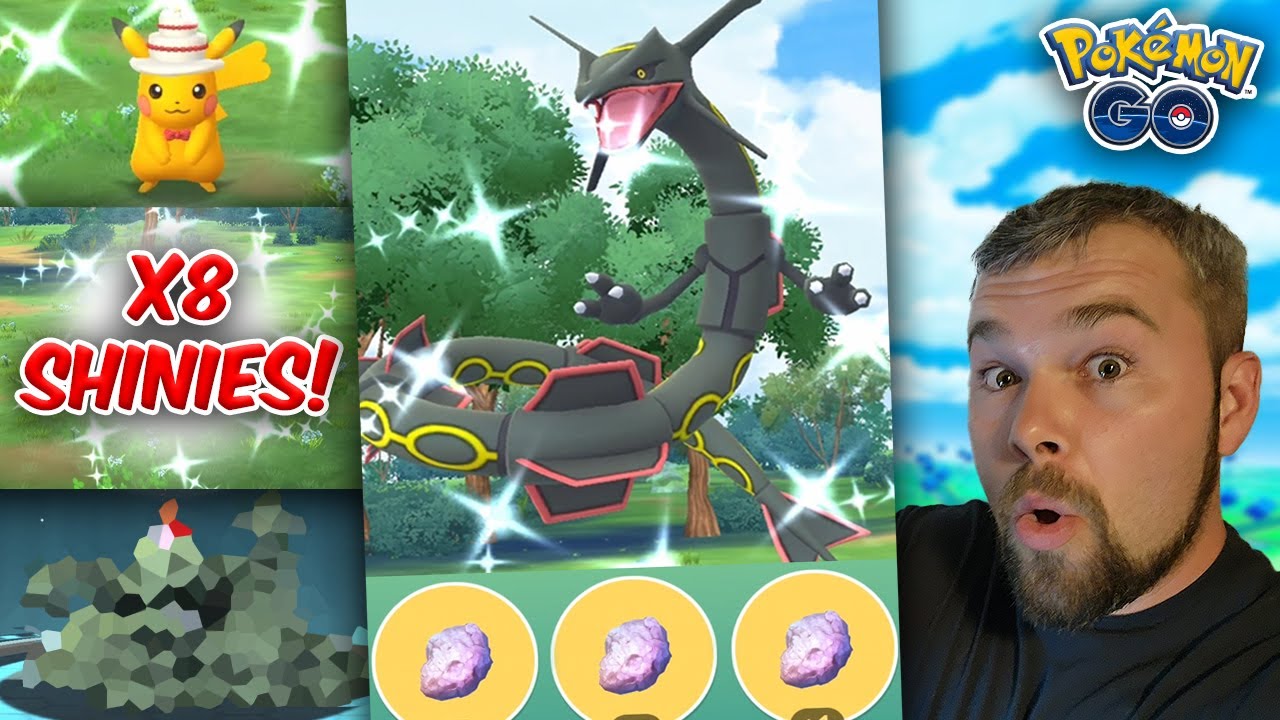 This Luck was Ridiculous! 8 Shinies Caught & Mega Rayquaza Elite Raids! (Pokémon GO)