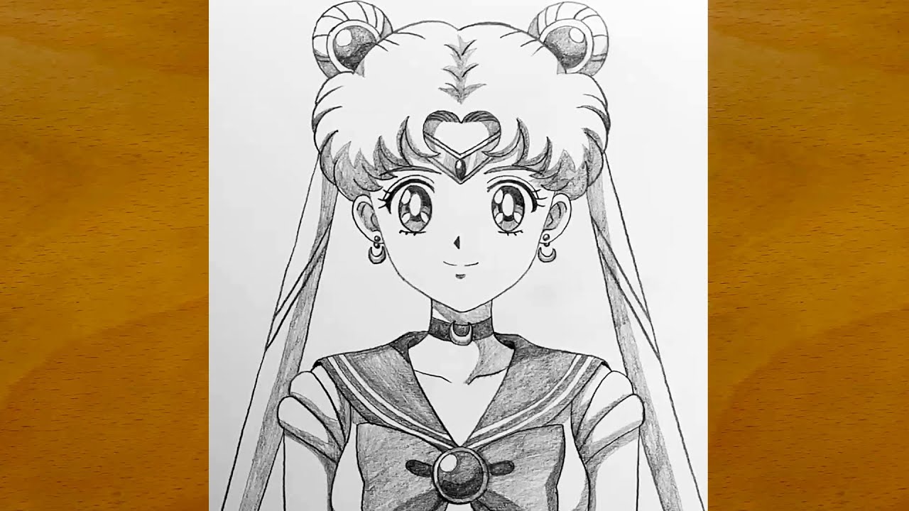 Jak narysować Sailor Moon krok po kroku || Łatwy rysunek Sailor Moon || Szkic anime
