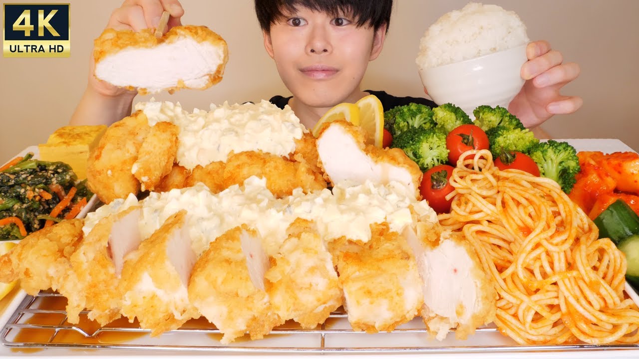 ASMR チキン南蛮 Fried chicken EATING SOUNDS | 咀嚼音 | 大食い | MUKBANG | 먹방 | COOKING