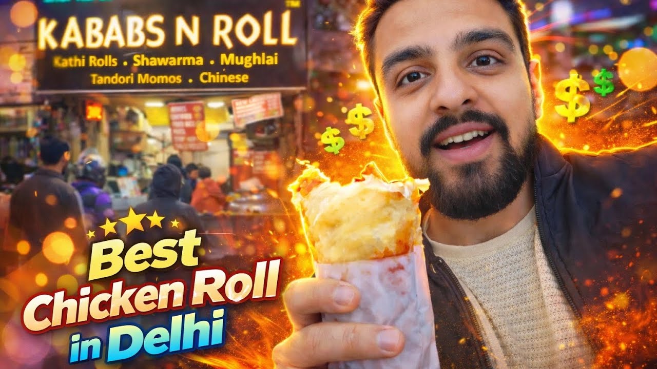 Best Chicken Roll in Delhi 😱 | Street Food Lovers Must Try! #BestChickenRoll#DelhiStreetFood 