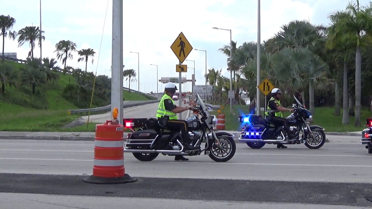 President Donald Trump's Motorcade First Time in Miami at Miami International Airport