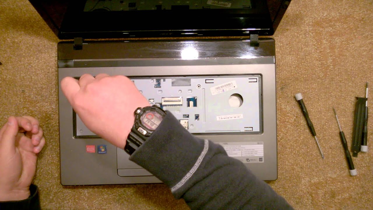 Как разобрать Ноутбук Acer Aspire 7560G ( Acer Aspire 7560G  disassembly. How to replace HDD, RAM)