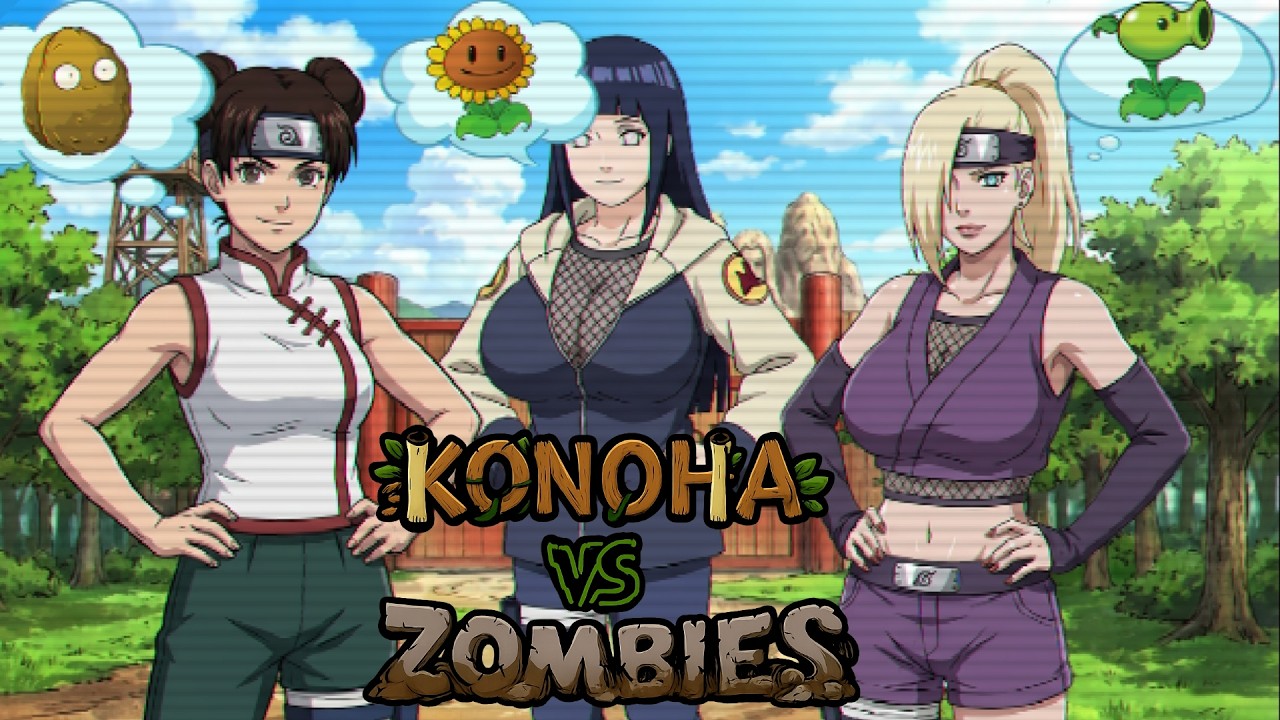 Konoha vs Zombie - Plants vs. Zombies, con gente de Naruto