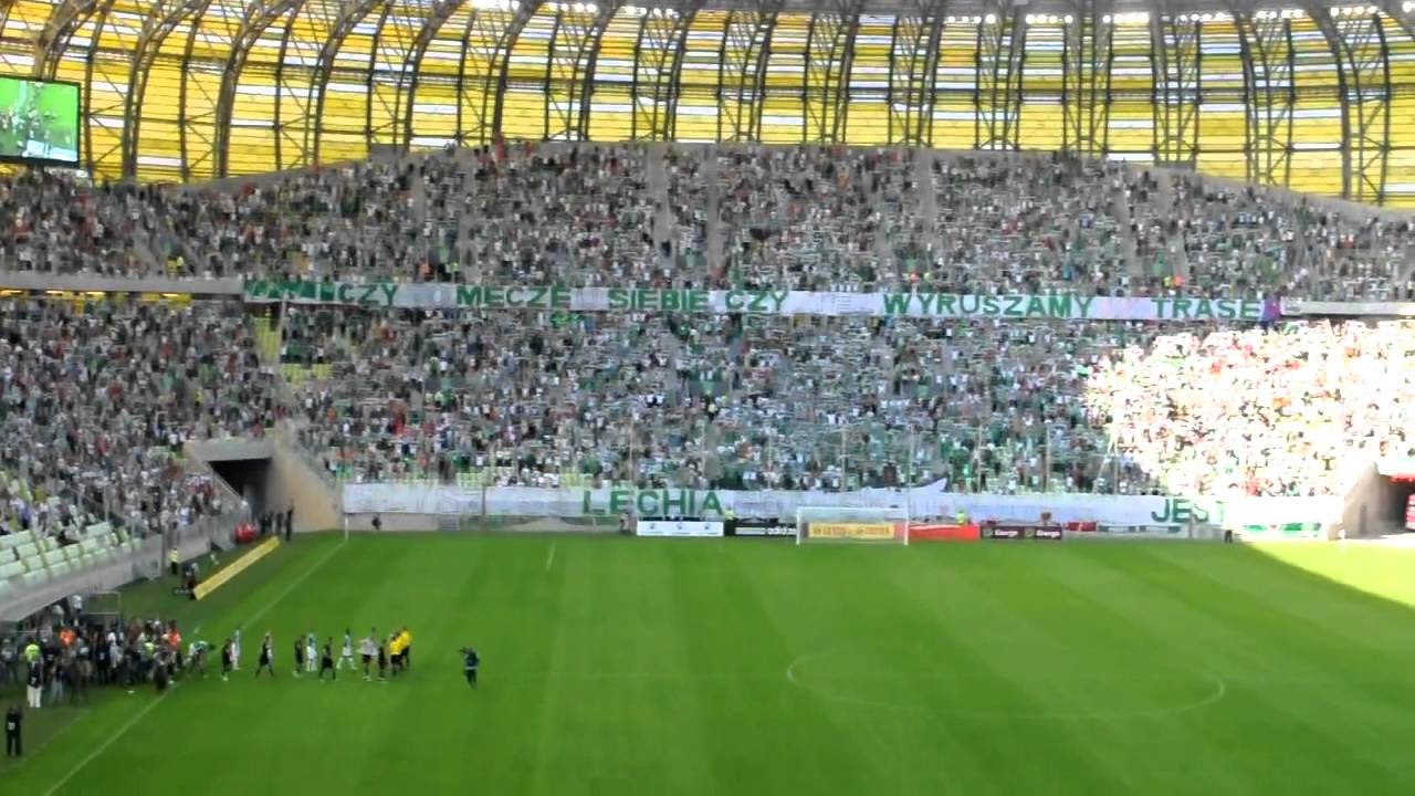 Lechia   cracovia 14 08 2011 O Nasz     PGE Arena Hymn Lechii