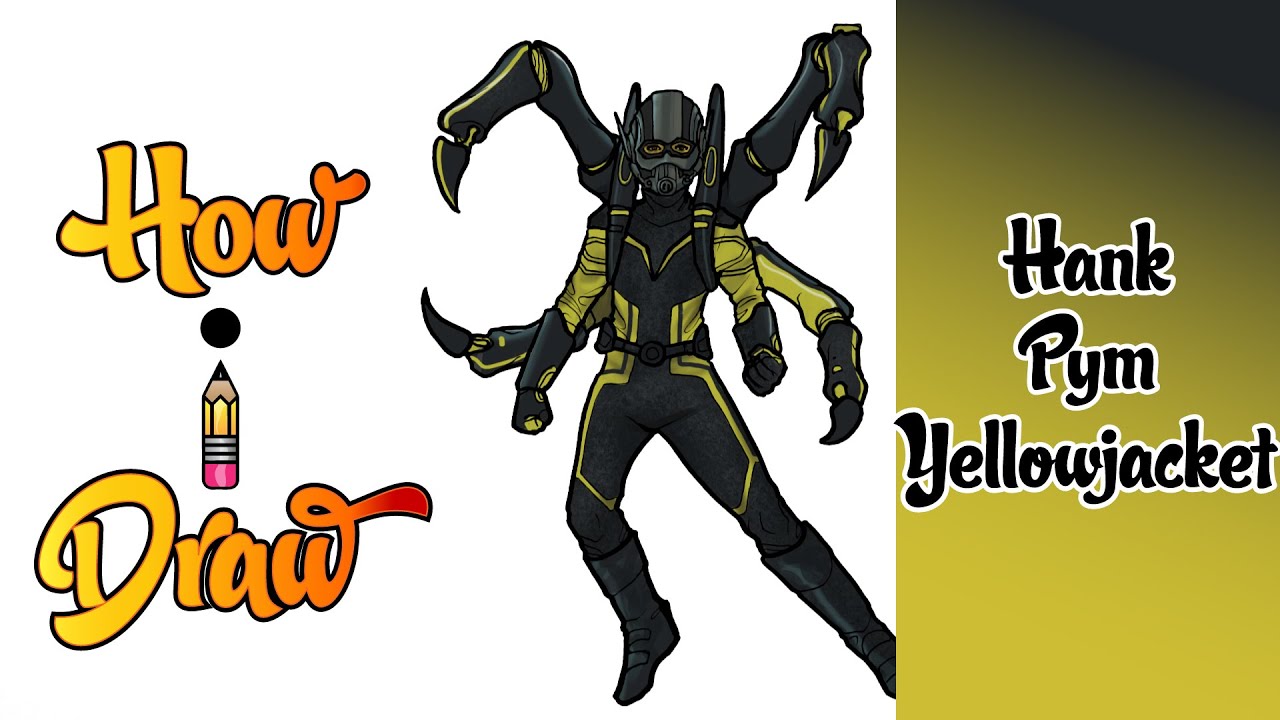 How I Draw HANK PYM YELLOW JACKET from MARVEL's WHAT IF series * how to draw hank pym yellow jacket