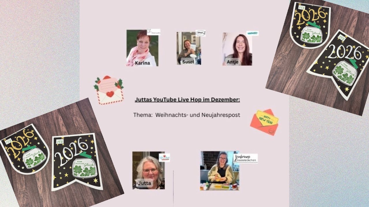 Weihnachts- und Neujahrspost beim 27. Juttas YouTube LiveHop mit Susel @scrappenstempeln  | #diy