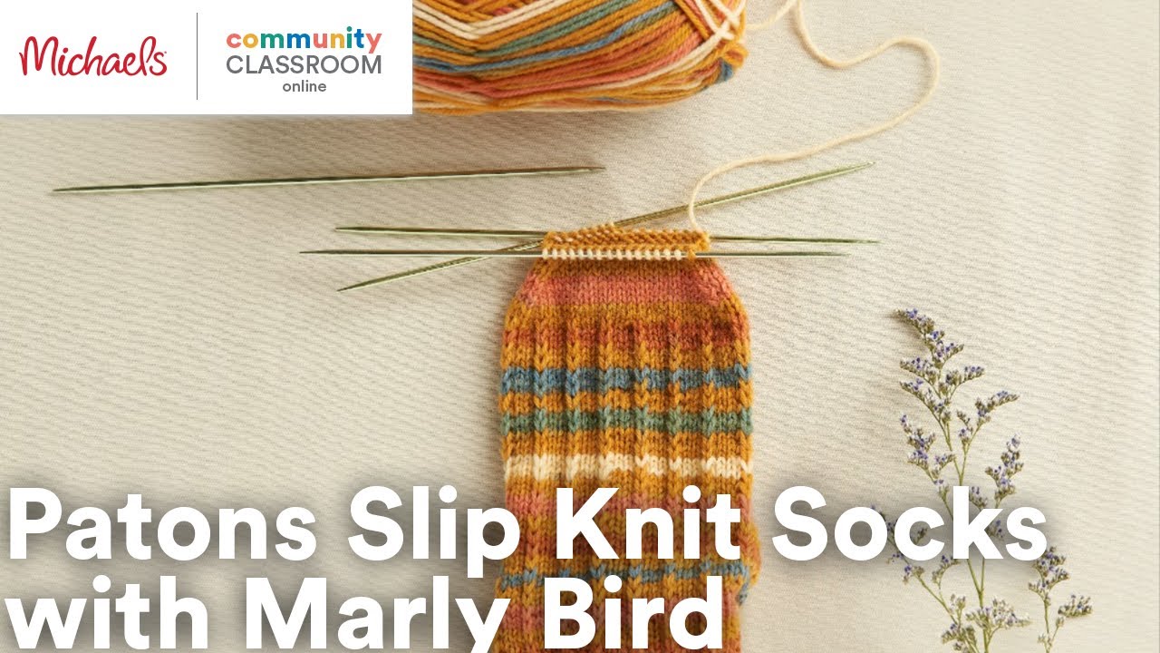Online Class: Patons Slip Knit Socks with Marly Bird | Michaels