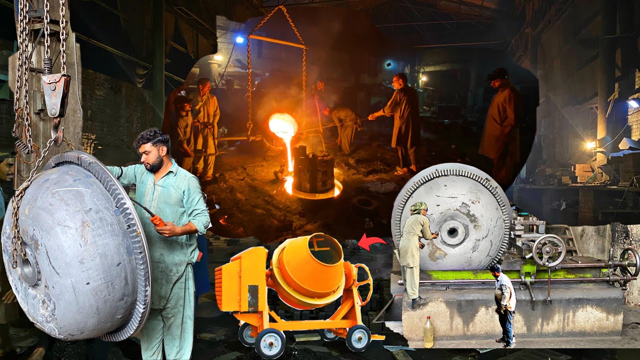 Huge & heavy Concrete Mixing Machine manufacturing in 90’s factory