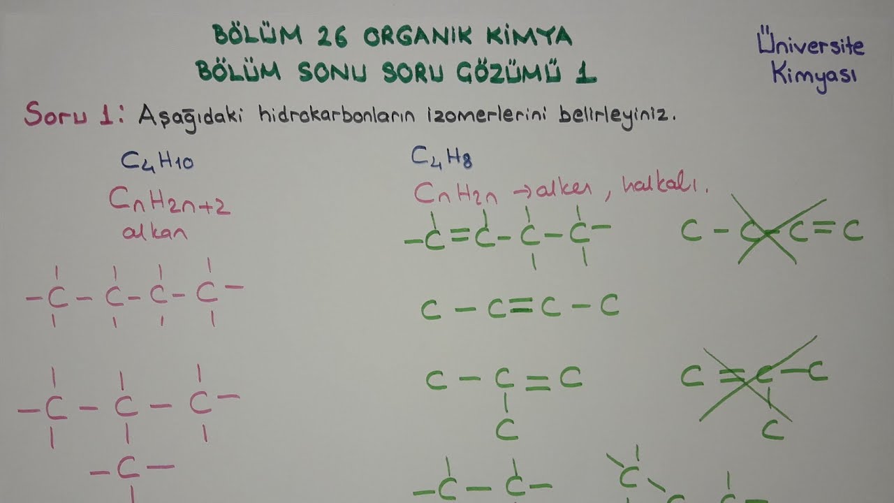 Genel Kimya 2- Bölüm 26-Organik Kimya/Bölüm Sonu Soru Çözümü 1