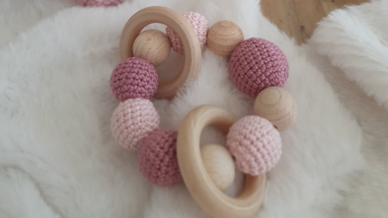 DIY Häkelkugeln - Holzkugel häkeln - Motivperle - häkeln für Anfänger - häkeln für Babys