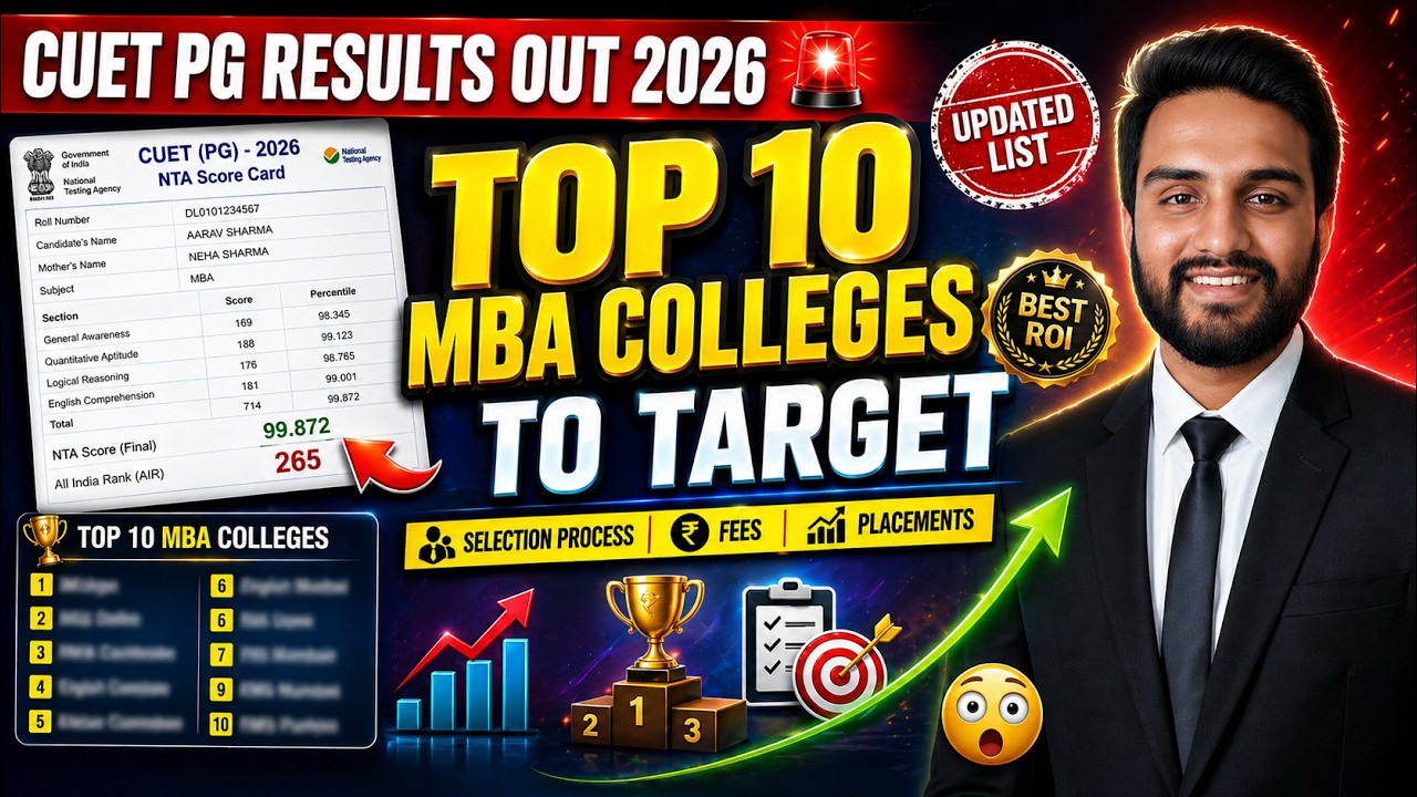 Top 10 MBA Colleges Through CUET PG 2026 | Best ROI Colleges🔥Fees,Cutoffs,Placements