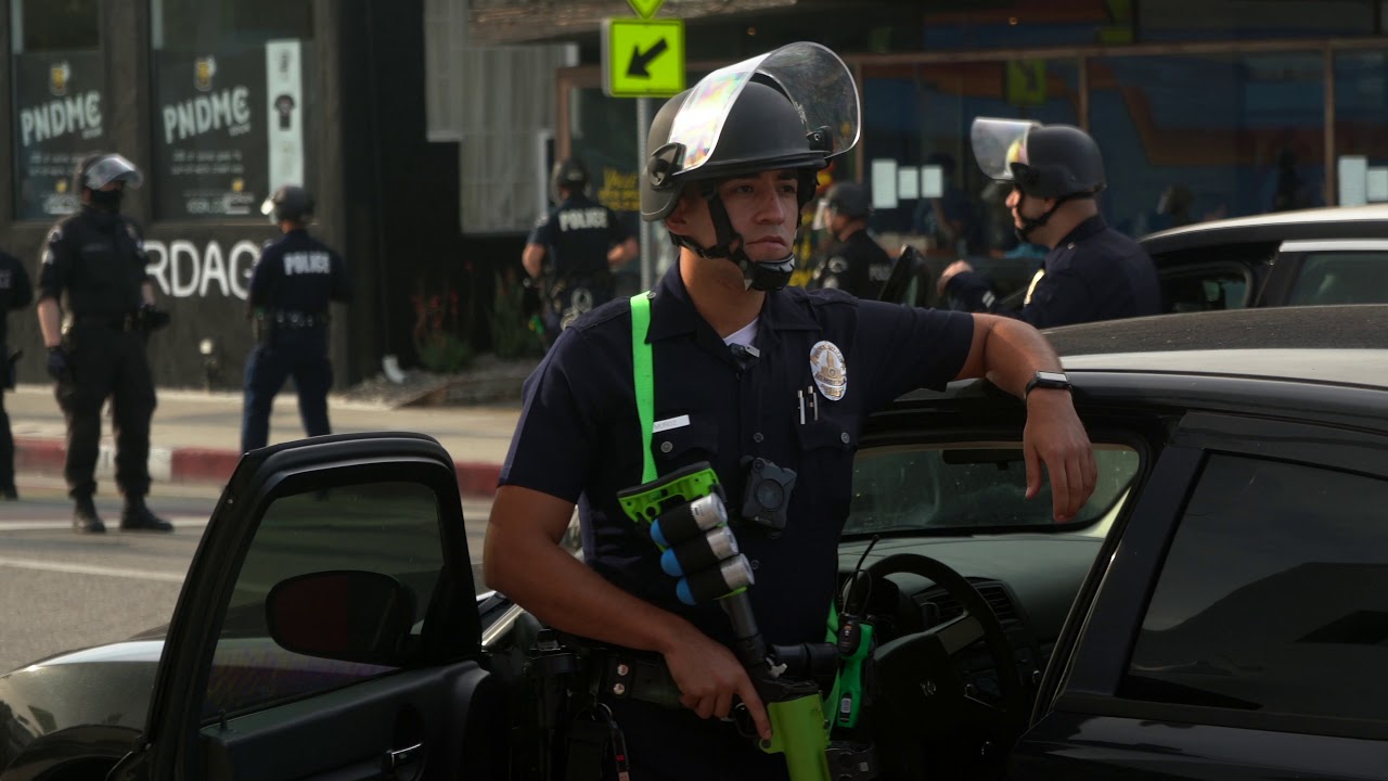 Protesting, looting and rioting aftermath days after George Floyd's Death - Santa Monica, CA