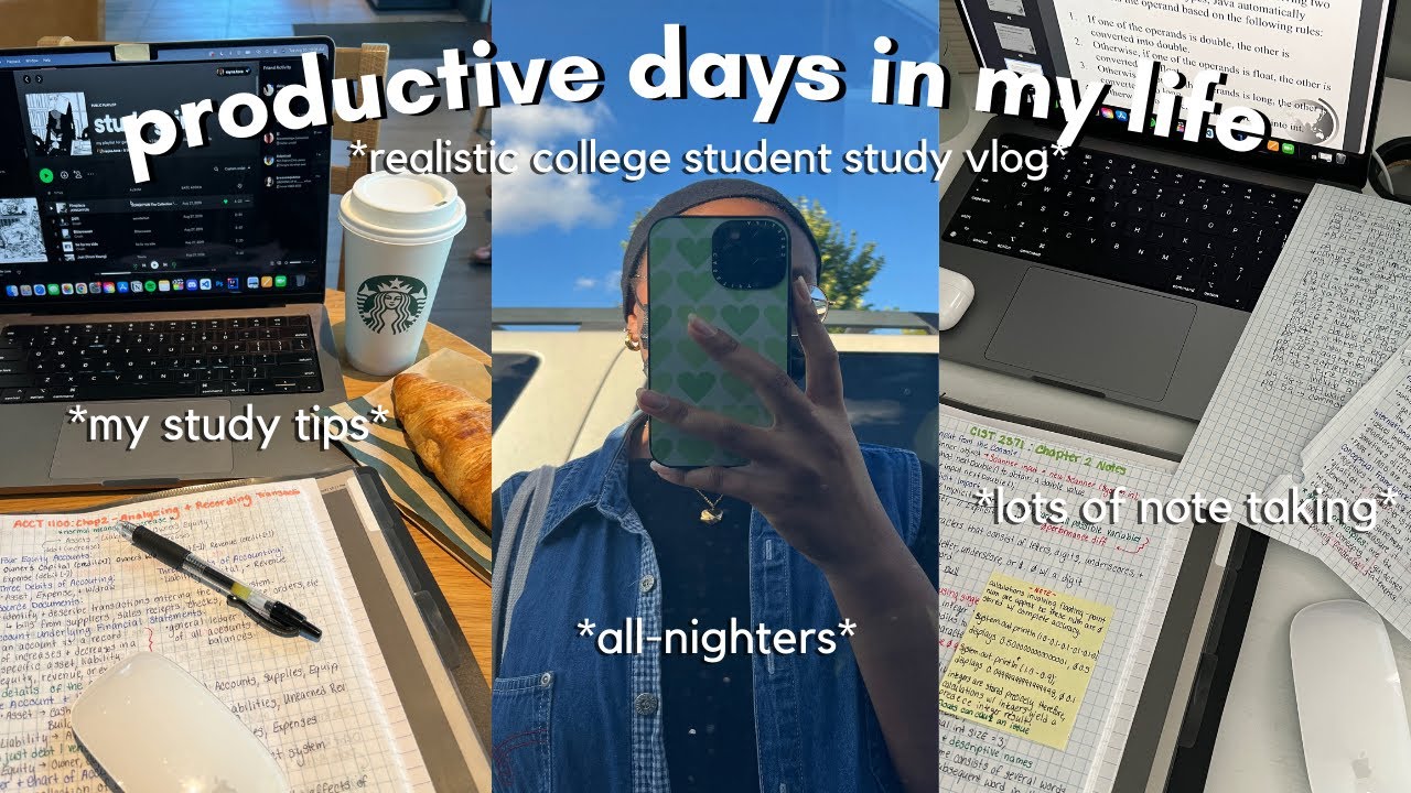 STUDY VLOG | productive study days (lots of studying, note taking, & pulling an all-nighter 🍵)