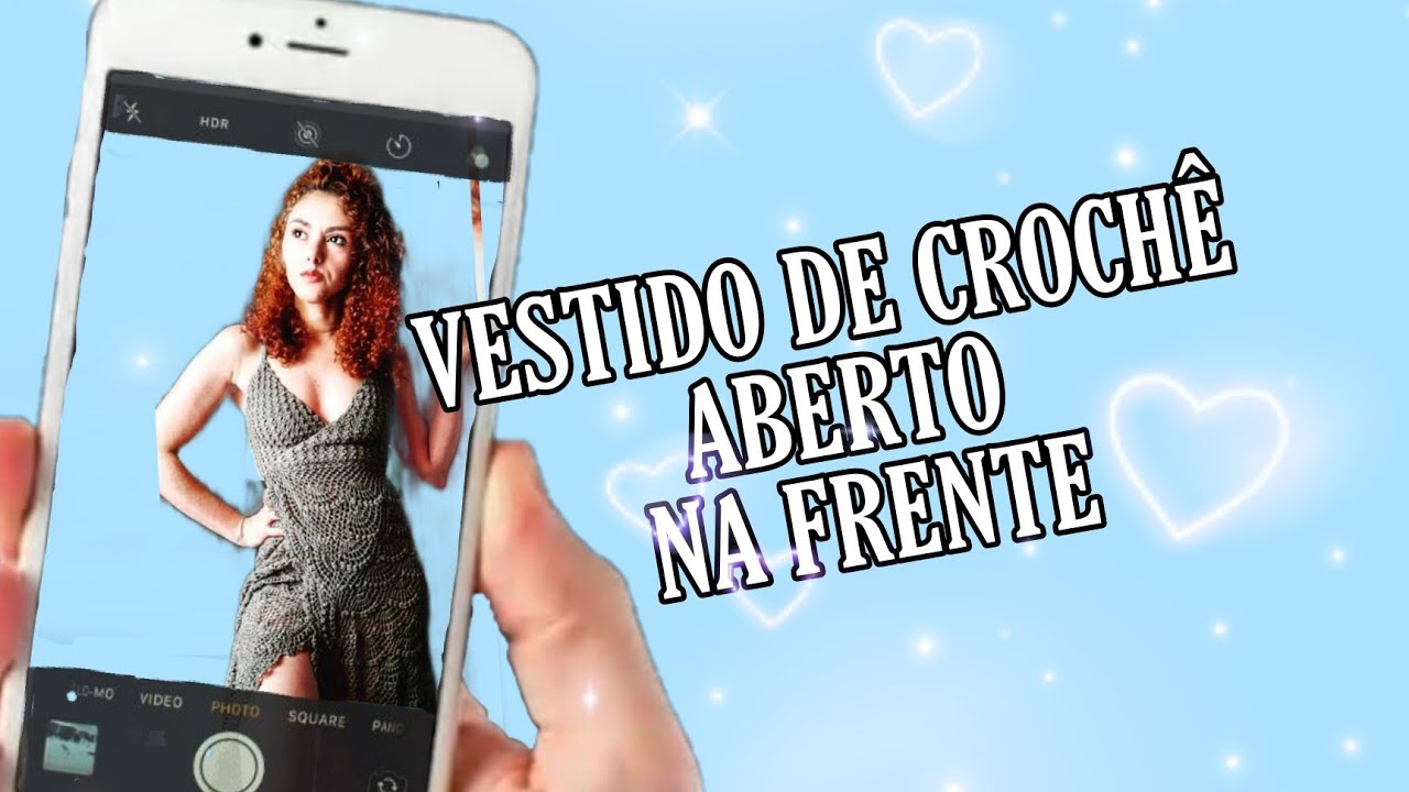 Vestido de crochê aberto na frente