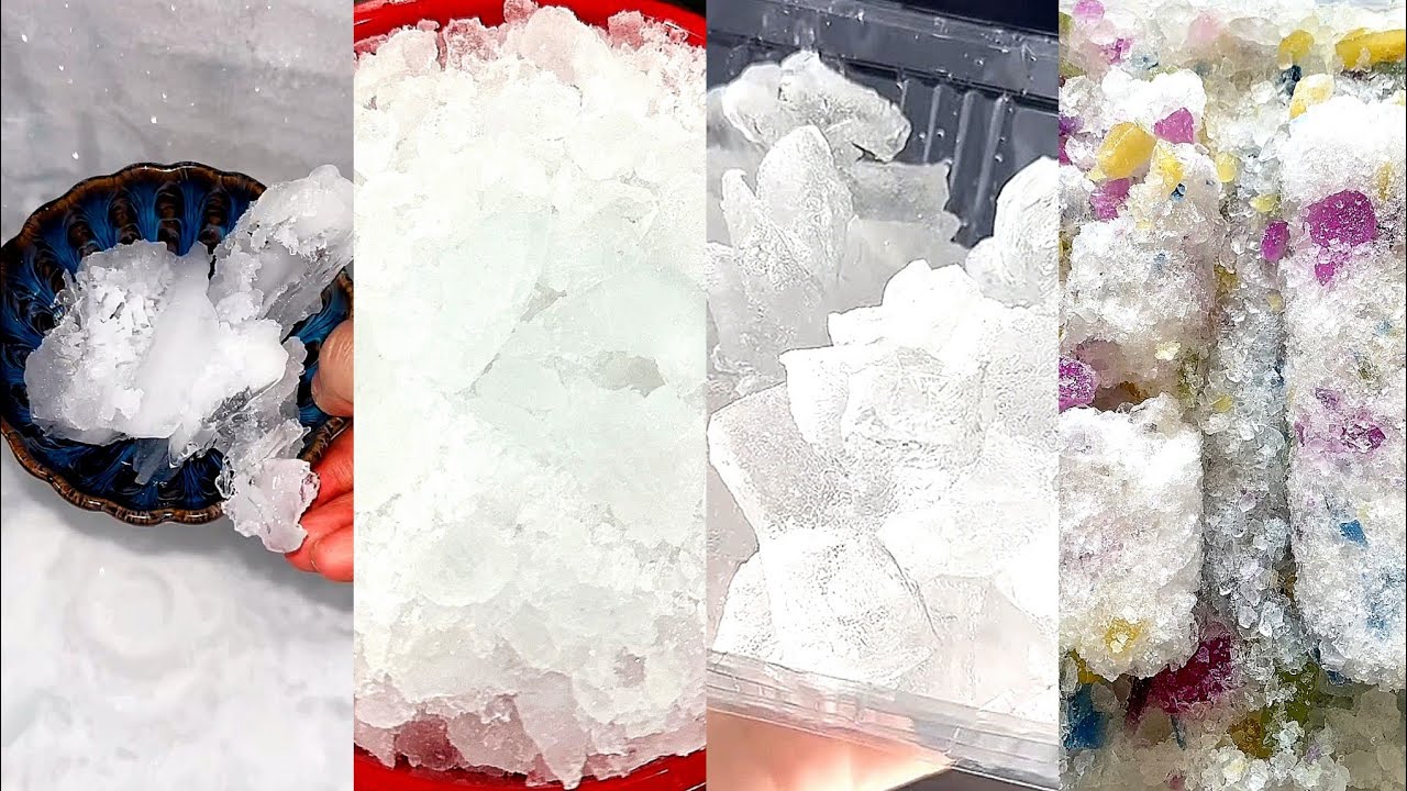 ASMR HARD ICE EATING / CRUSHED ICE / THIN ICE