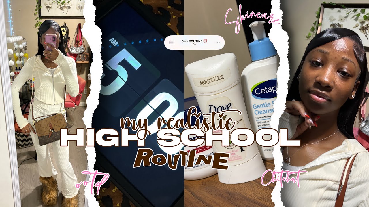 MY REALISTIC 5AM HIGH SCHOOL MORNING ROUTINE☆ | grwm, ootd, skincare, chitchat, vlog