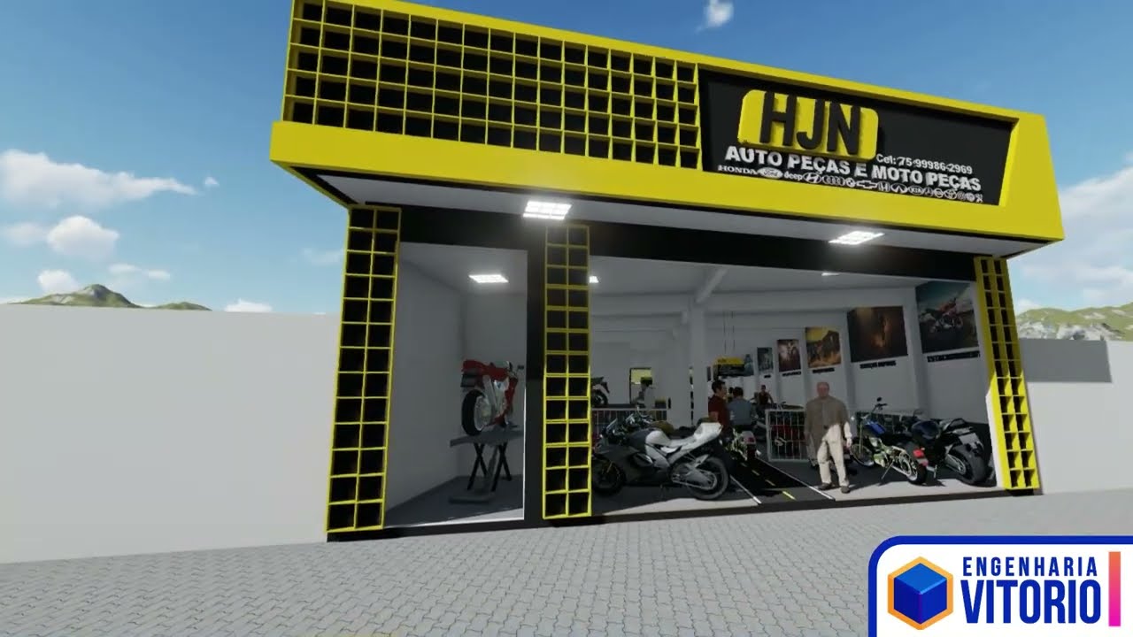 PASSEIO VITRUAL 3D - PROJETO HJN MOTO PEÇAS E AUTO PEÇAS