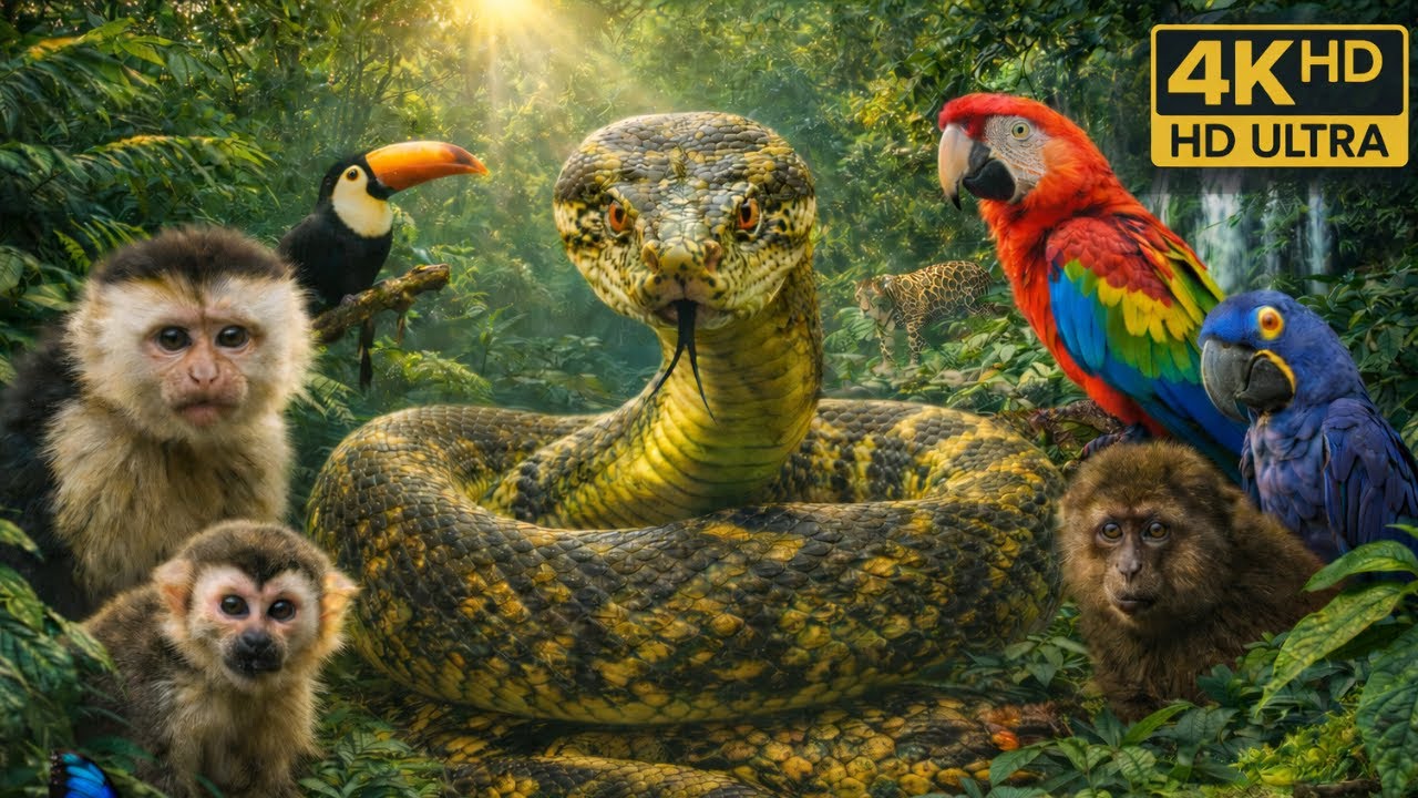 Hidden Life of the Amazon Jungle 4K 🌿 | Rare Animals & Relaxing Sounds