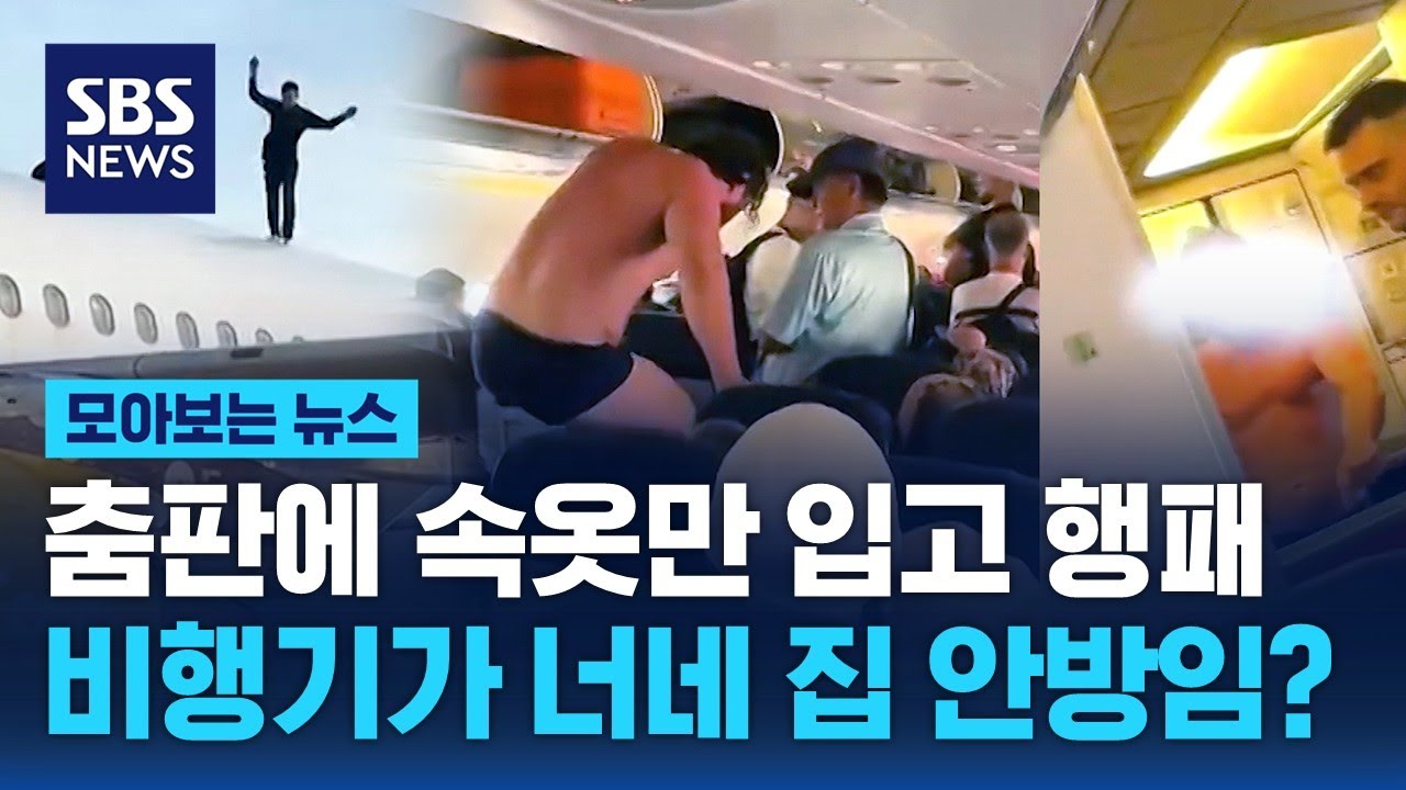 춤판에 속옷만 입고 만취 행패…비행기가 너네 집 안방임? / SBS / 모아보는 뉴스