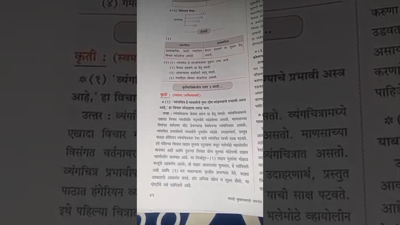 मराठी स्थूलवाचन हास्यचित्र 1 वर्ग नववी 