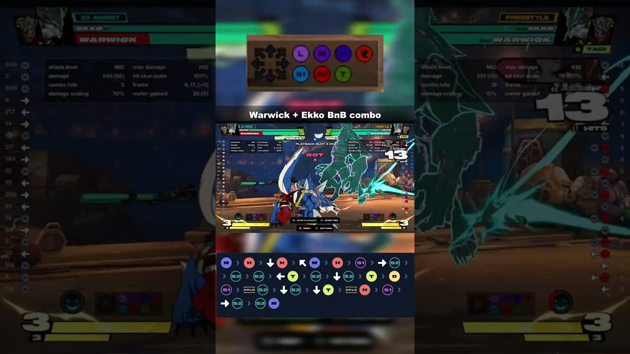 Warwick combo that sonicfox uses! #2xko #warwick #ekko