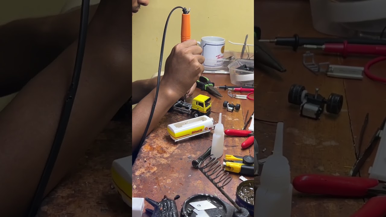 Crafting this 1/64 scale mini RC is a blend of art and technology! #rcminiscale #hotwheels