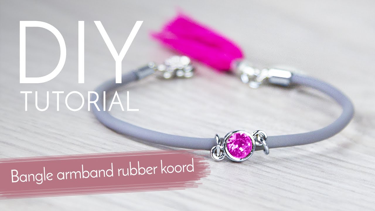Sieraden maken met Kralenwinkel Online - Bangle armband rubber koord