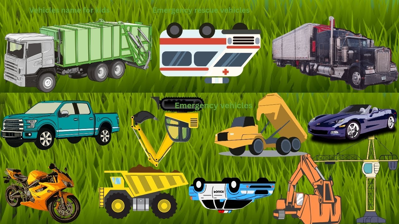 Learn Emergency  Vehicles for Kids: Fun Learning Emergency Vehicles Name for children 🚒 🚓  🚑 🚨🚨 🚨