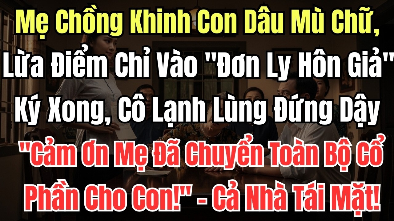 Mẹ Chồng Khinh Con Dâu Mù Chữ, Lừa Điểm Chỉ Vào 