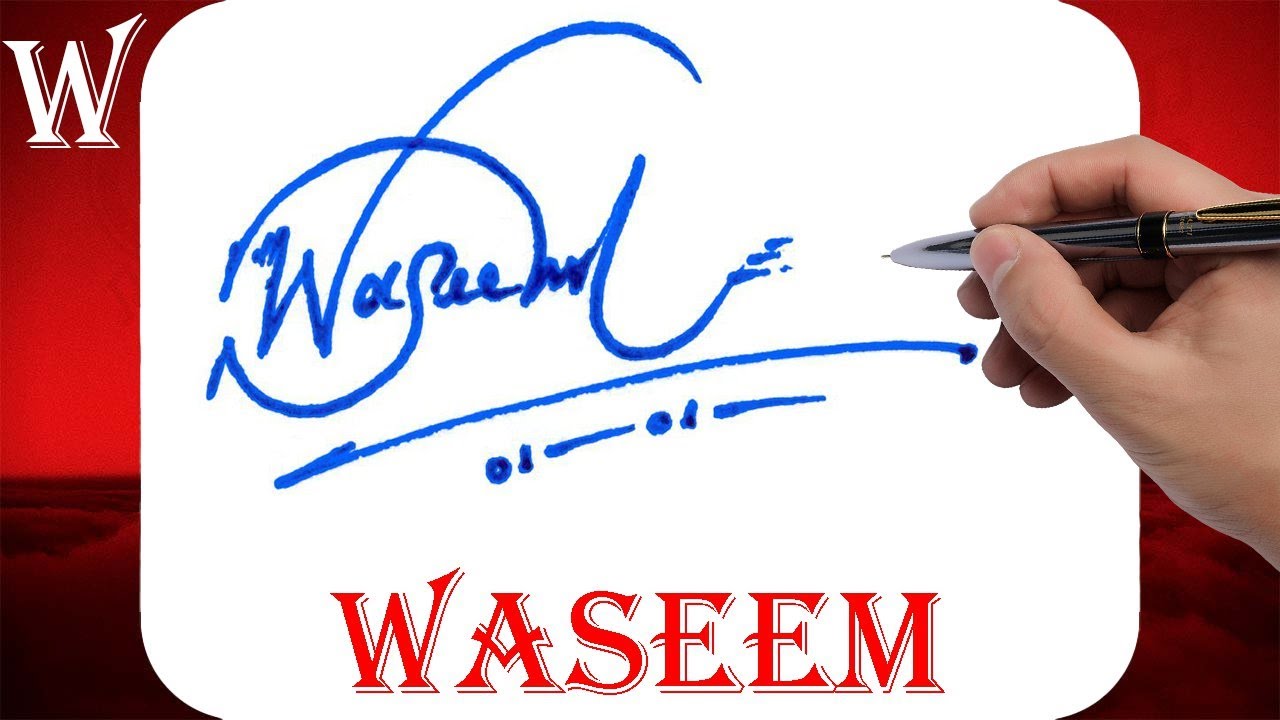 Waseem Name Signature Style | W Signature Style | Signature Style of My Name Waseem