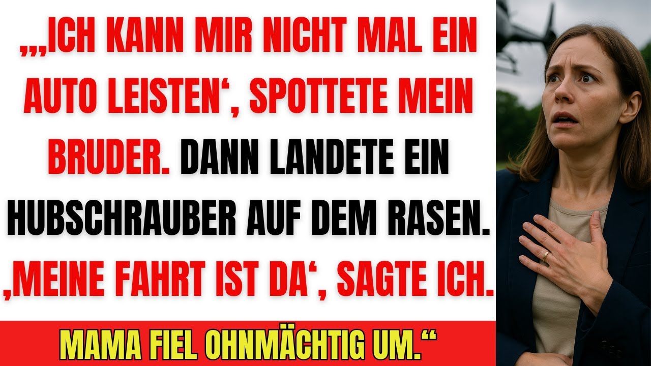 Sie nannten mich arm – dann landete mein Hubschrauber direkt vor ihrer Haustür