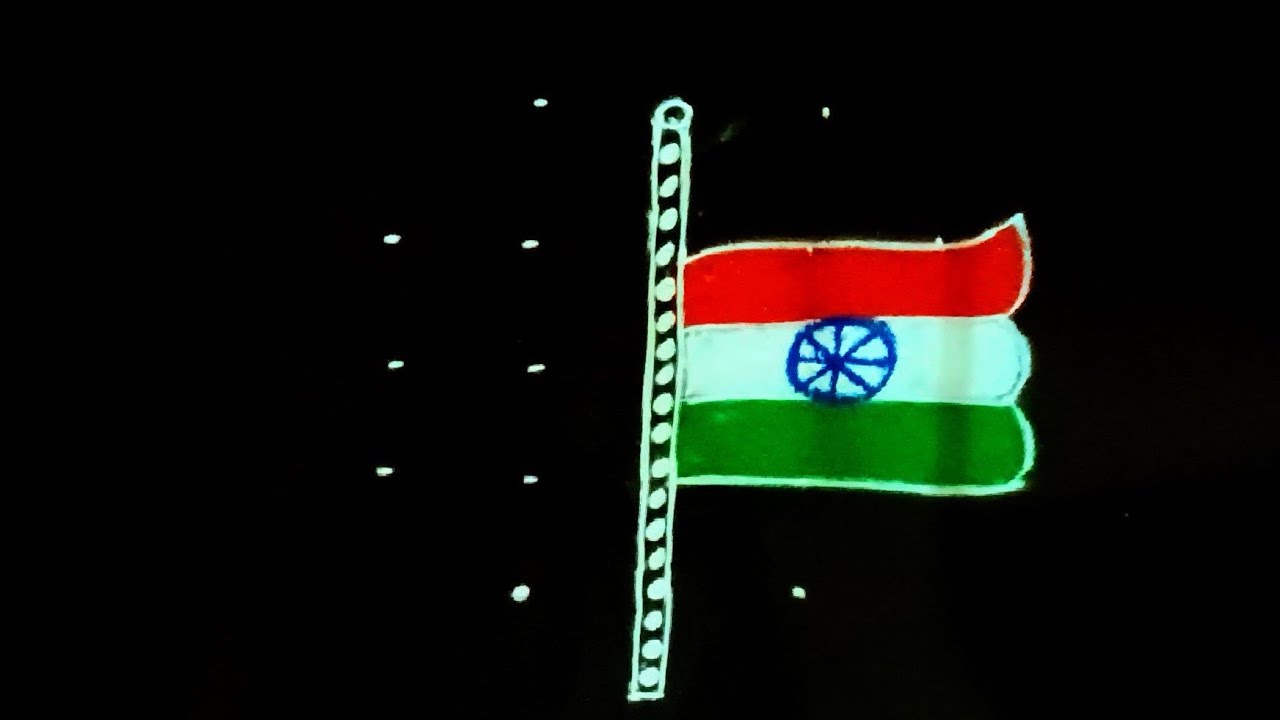 Simple republic day special rangoli with colours and dots / August 15th independence day muggulu 
