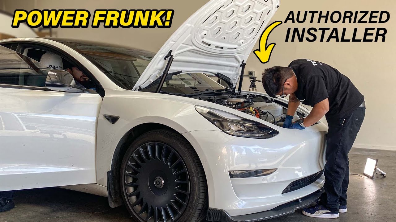 How to Install Tesla Model Y/3 Power Frunk by Authorized Installer #tesla #powerfrunk