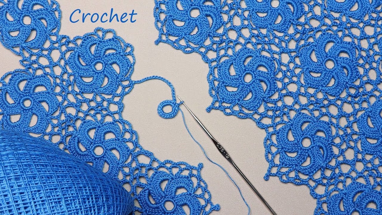 УЗОР без отрыва нити!!!  ВЯЗАНИЕ КРЮЧКОМ безотрывный способ     SUPER EASY Beautiful Pattern Crochet