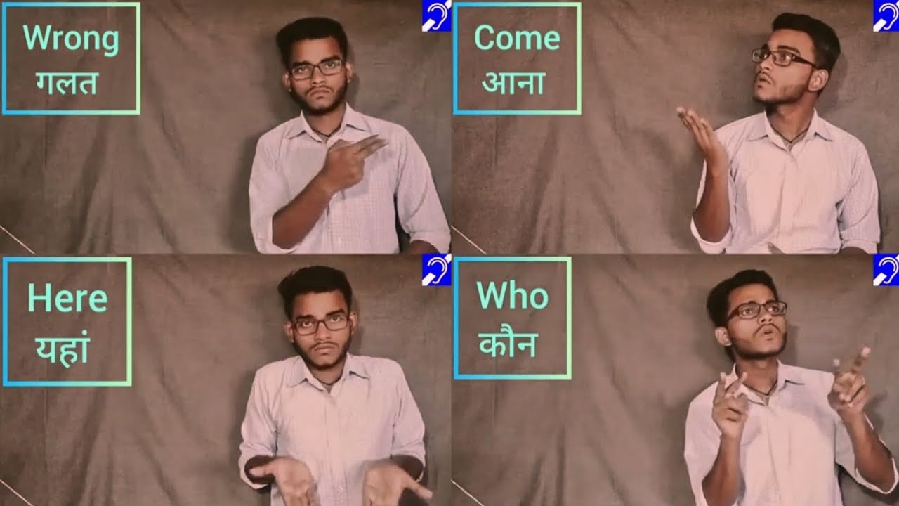 DEAF - which (Basic words) are taken from hindi to english with Indian sign language.