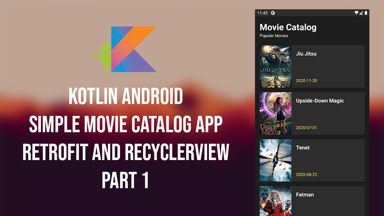 Android Simple Movie Catalog App using Retrofit and Recycler View Part 1 | Kotlin | Android Studio