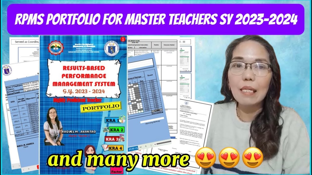 Your RPMS 2023-2024 Portfolio for Master Teachers and more | Teacher Racky