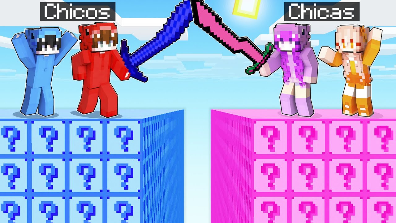Desafío de LUCKY BLOCK de CHICO vs LUCKY BLOCK de CHICA (Minecraft)