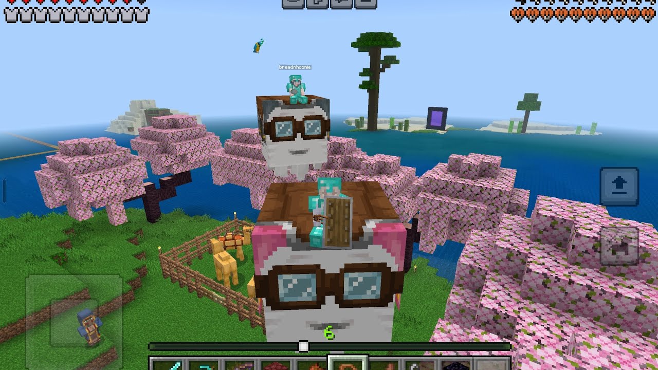 Árboles de cerezo y happy ghast!! (Minecraft con amigos #10)