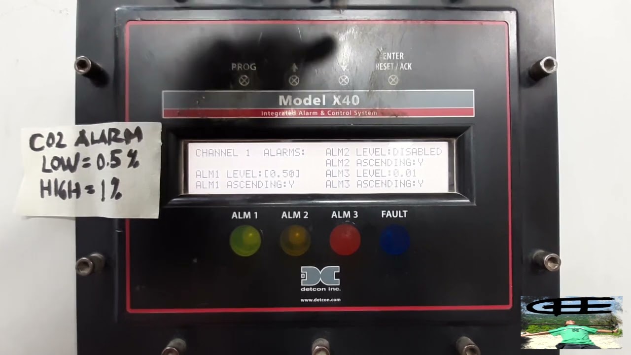 DETCON X40 - CO2 alarm setup in decimal