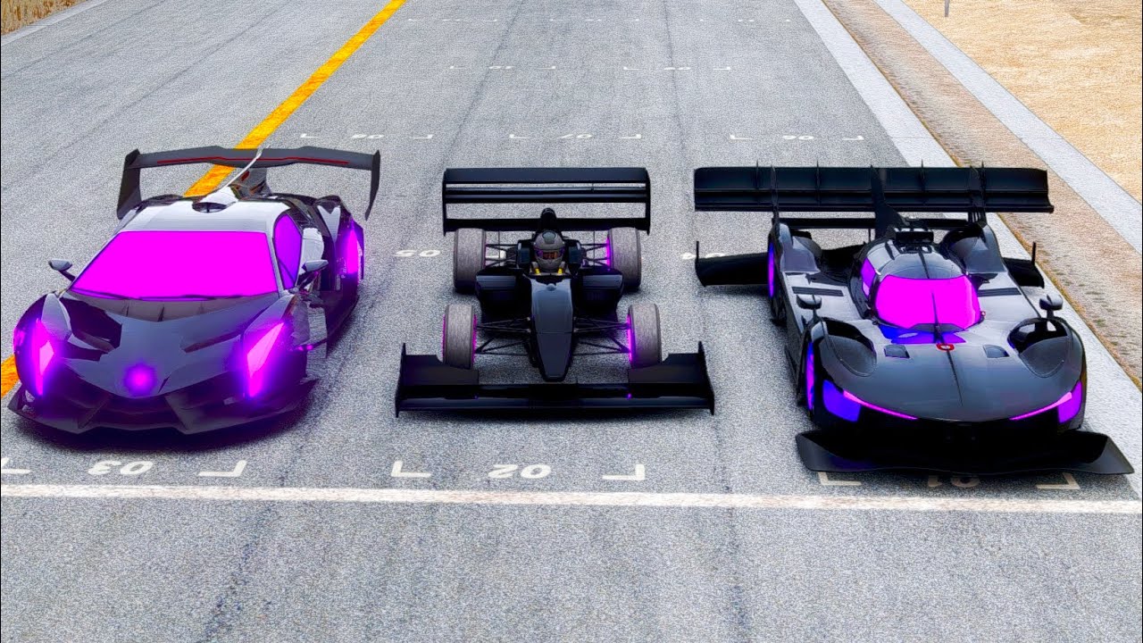 Formula Jet Engine GTR vs Ferrari 499 P GTR vs Lamborghini Veneno GTR at Special Stage Route X