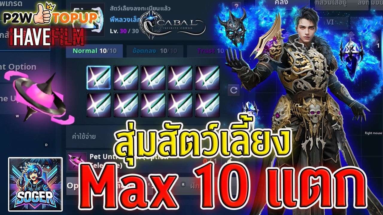 Cabal Infinite Combo : สัตว์เลี้ยง Max rate 10 แตก! สานฝันวัยเด็ก🐱‍🏍